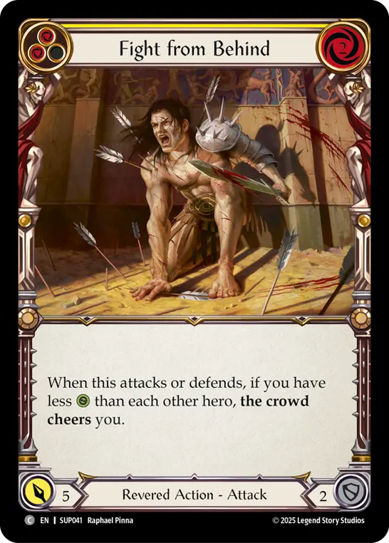 Fight from Behind (Yellow) — Super Slam Flesh and Blood card by Raphael Pinna
