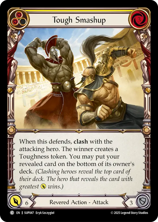 Tough Smashup (Yellow) — Super Slam Flesh and Blood card by Eryk Szczygieł
