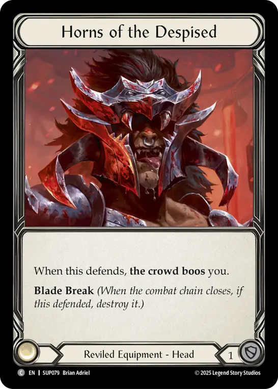 Horns of the Despised (Extended Art) — Super Slam Flesh and Blood card by Brian Adriel