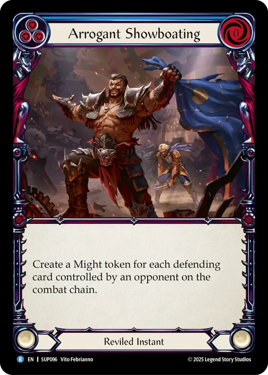 Arrogant Showboating — Super Slam Flesh and Blood card by Vito Febrianno