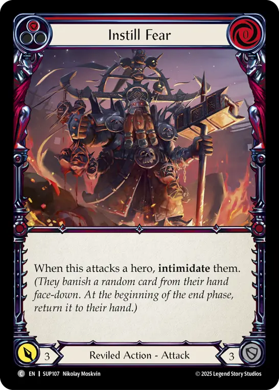 Instill Fear (Red) — Super Slam Flesh and Blood card by Nikolay Moskvin