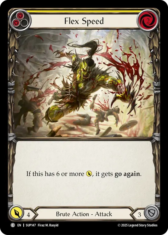 Flex Speed (Yellow) — Super Slam Flesh and Blood card by Firaz M. Rasyid