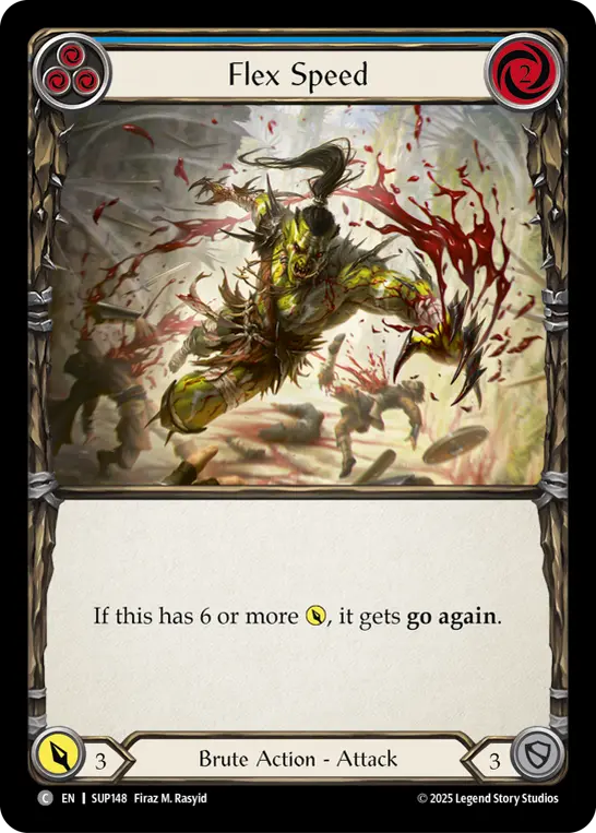 Flex Speed (Blue) — Super Slam Flesh and Blood card by Firaz M. Rasyid