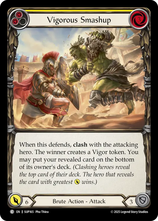 Vigorous Smashup (Yellow) — Super Slam Flesh and Blood card by Phu Thieu