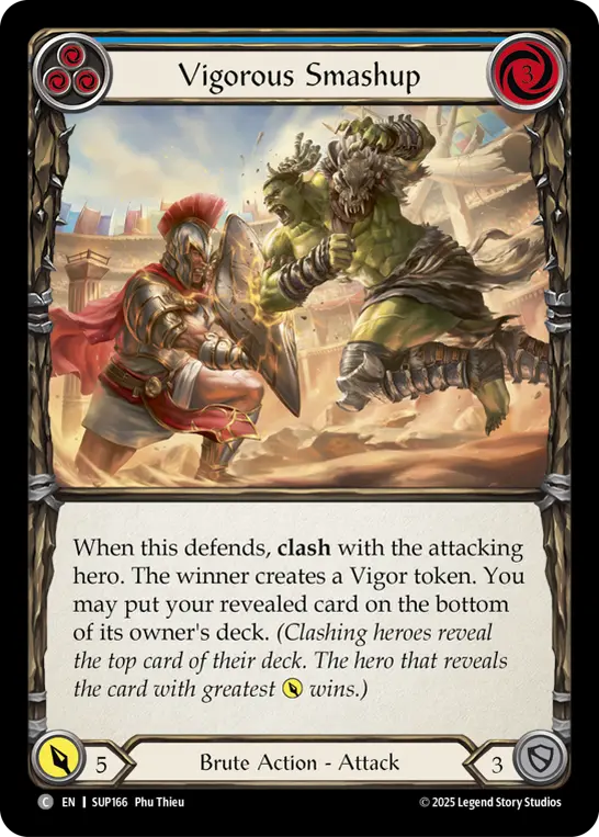 Vigorous Smashup (Blue) — Super Slam Flesh and Blood card by Phu Thieu
