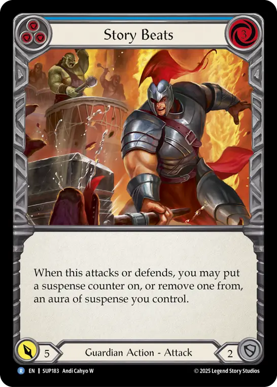 Story Beats (Blue) — Super Slam Flesh and Blood card by Andi Cahyo W