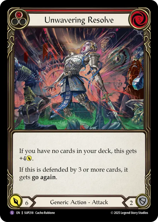 Unwavering Resolve — Super Slam Flesh and Blood card by Cacho Rubione