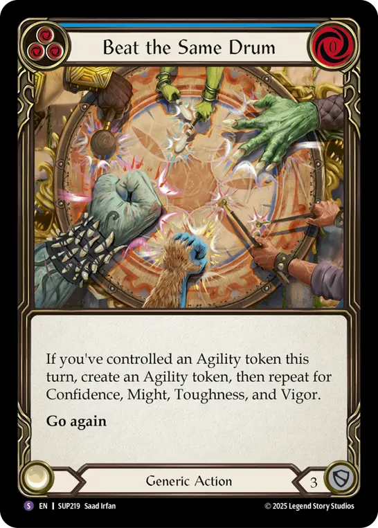Beat the Same Drum — Super Slam Flesh and Blood card by Saad Irfan