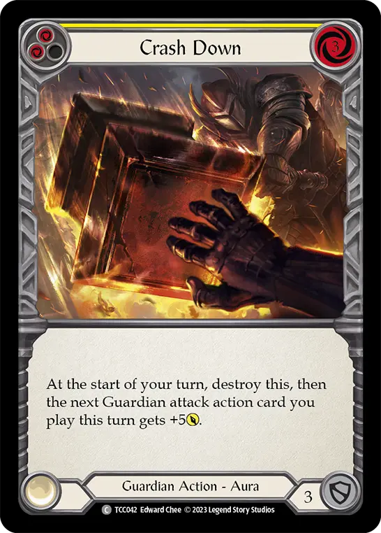 Crash Down (Yellow) — Round the Table: TCCxLSS Flesh and Blood card by Edward Choo