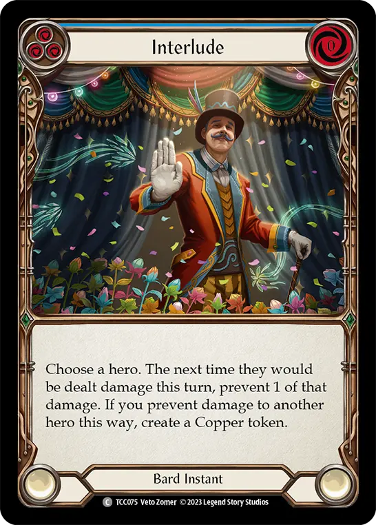 Interlude (Blue) — Round the Table: TCCxLSS Flesh and Blood card by Veto Zomer