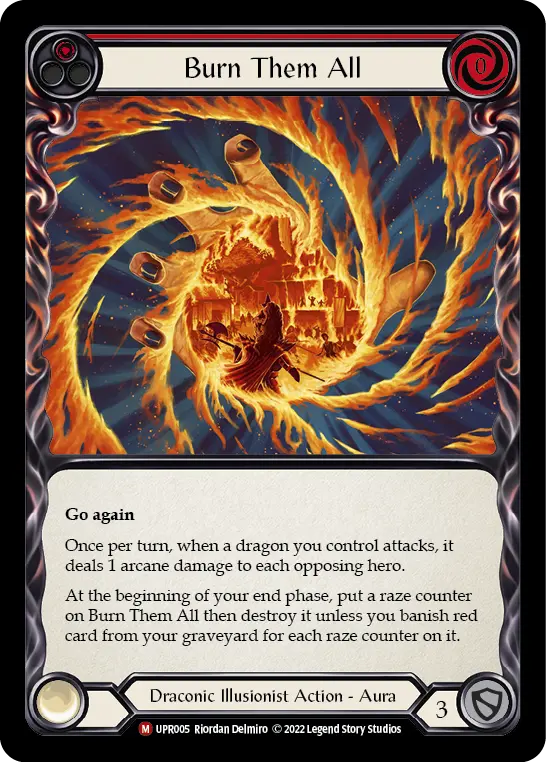 Burn Them All — Uprising Flesh and Blood card by Riordan Delmiro
