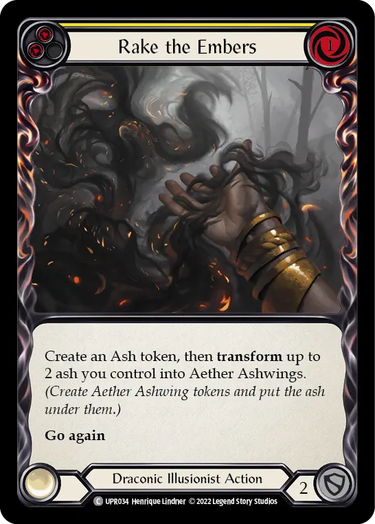 Rake the Embers (Yellow) — Uprising Flesh and Blood card by Henrique Lindner
