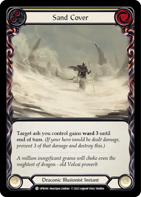 Sand Cover (Yellow) — Uprising Flesh and Blood card by Henrique Lindner