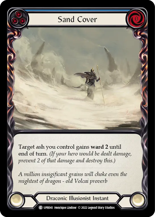 Sand Cover (Blue) — Uprising Flesh and Blood card by Henrique Lindner