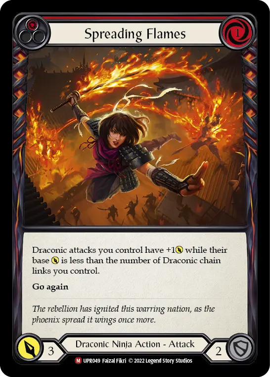Spreading Flames — Uprising Flesh and Blood card by Faizal Fikri