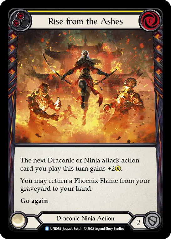 Rise from the Ashes (Yellow) — Uprising Flesh and Blood card by Jessada Sutthi