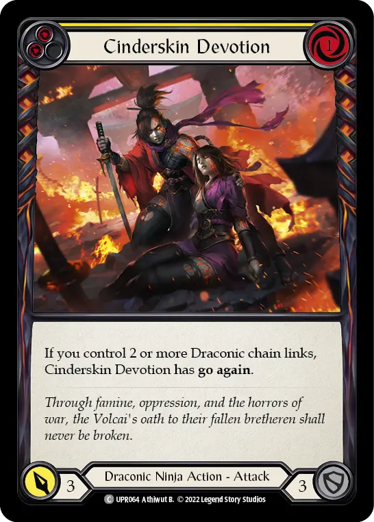 Cinderskin Devotion (Yellow) — Uprising Flesh and Blood card by Athiwut B.