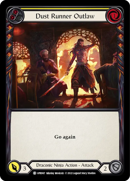 Dust Runner Outlaw (Yellow) — Uprising Flesh and Blood card by Nikolay Moskvin
