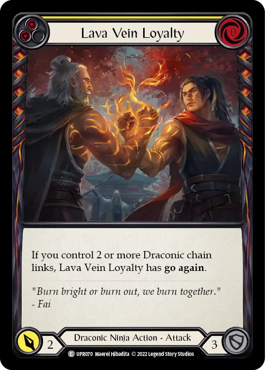 Lava Vein Loyalty (Yellow) — Uprising Flesh and Blood card by Maerel Hibadita