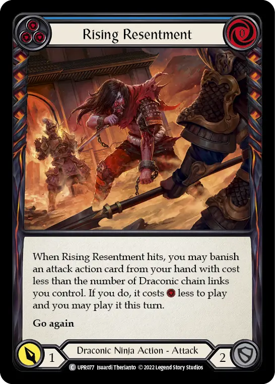 Rising Resentment (Blue) — Uprising Flesh and Blood card by Isuardi Therianto