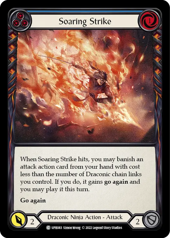 Soaring Strike (Blue) — Uprising Flesh and Blood card by Simon Wong