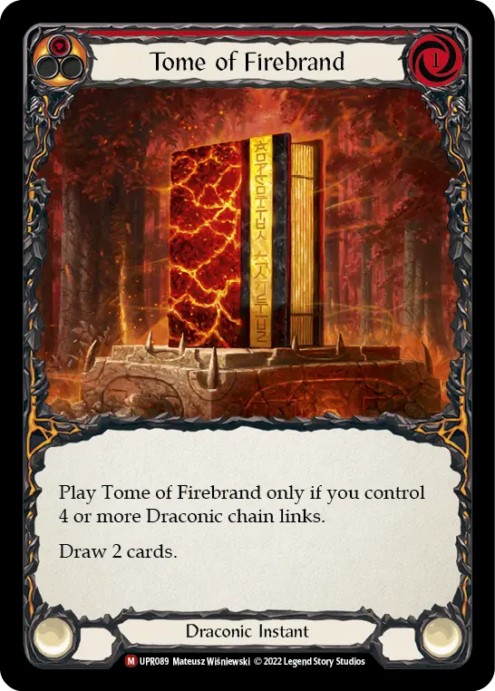 Tome of Firebrand — Uprising Flesh and Blood card by Mateusz Wiśniewski