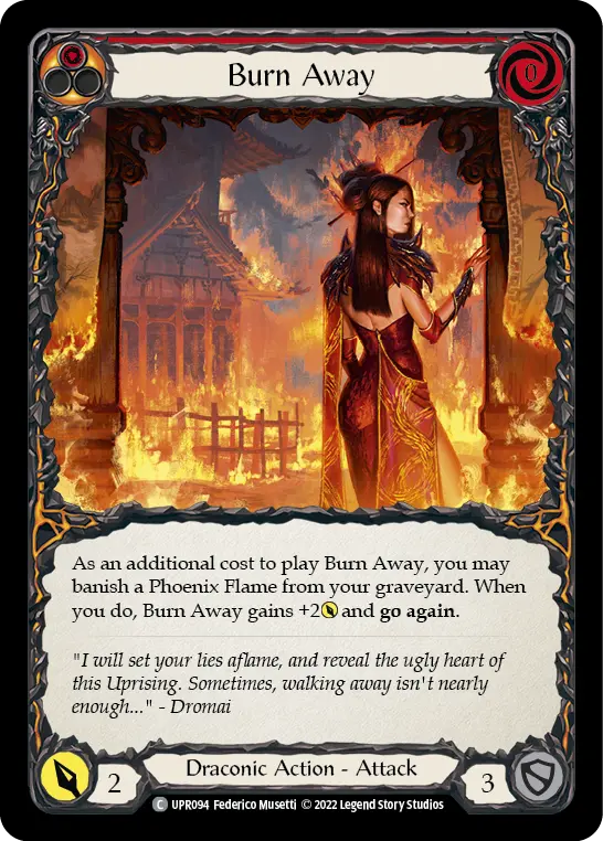 Burn Away — Uprising Flesh and Blood card by Federico Musetti