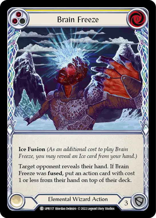 Brain Freeze (Yellow) — Uprising Flesh and Blood card by Riordan Delmiro