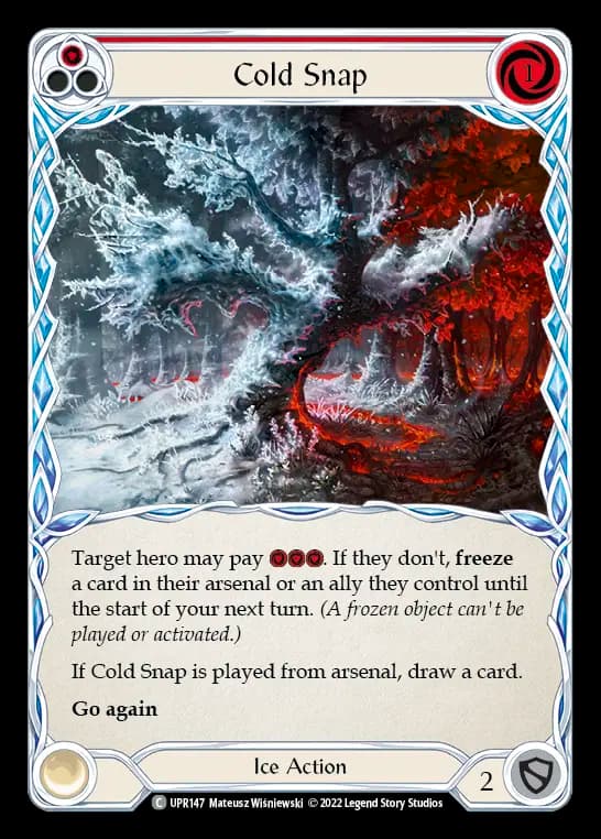 Cold Snap (Red) — Uprising Flesh and Blood card by Mateusz Wisniewski