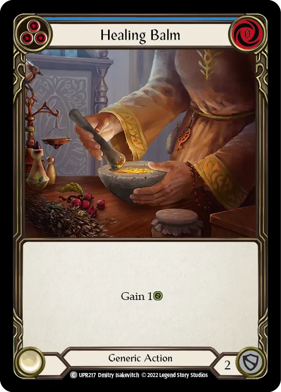 Healing Balm (Blue) — Uprising Flesh and Blood card by Dmitry Isakevitch