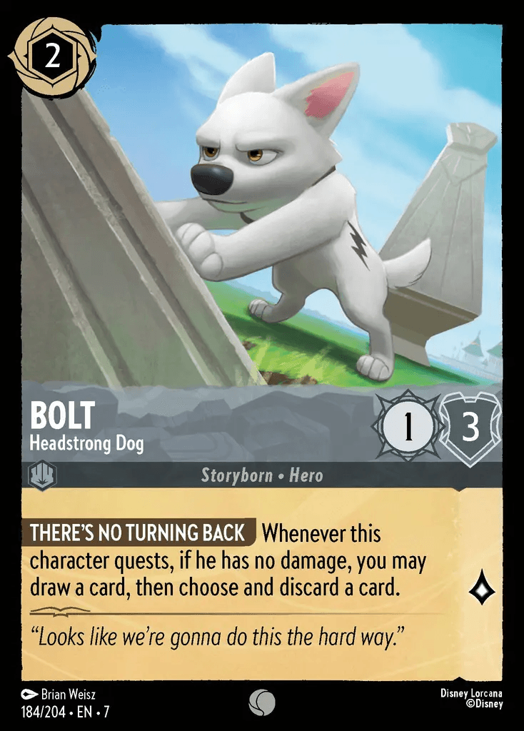 Bolt - Headstrong Dog — Archazia's Island Disney Lorcana card by Brian Weisz