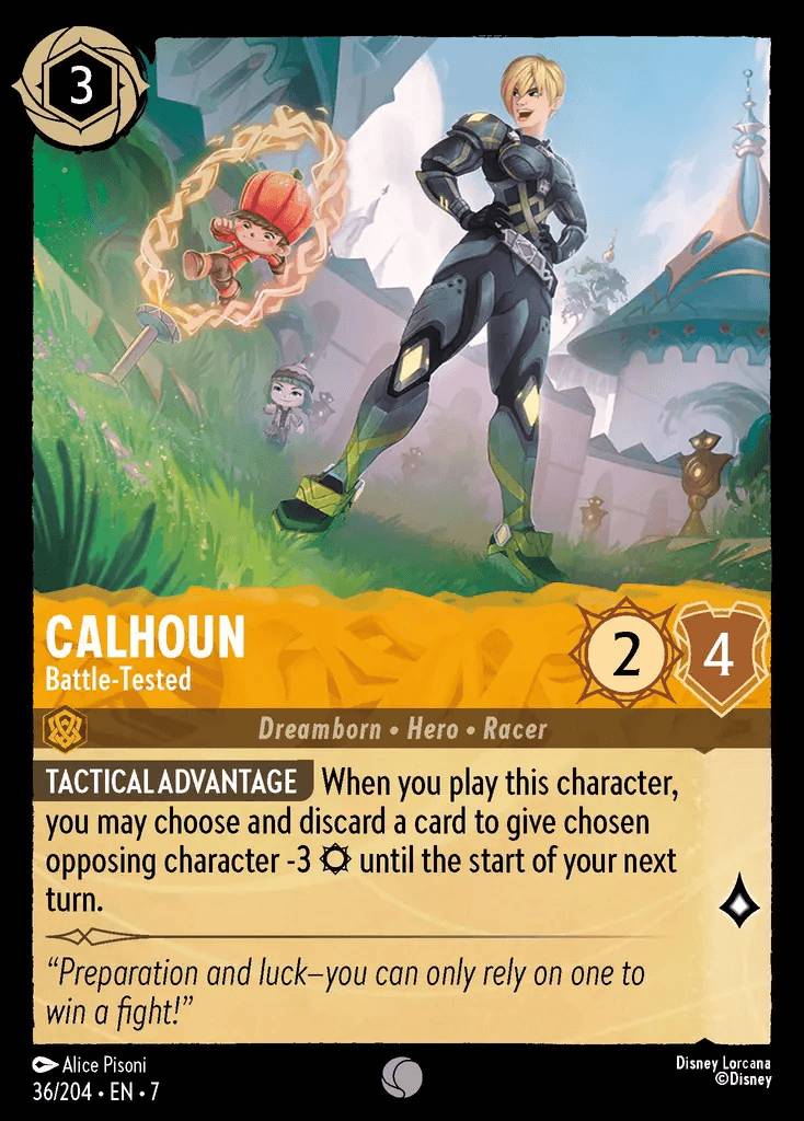 Calhoun - Battle-Tested — Archazia's Island Disney Lorcana card by Alice Pisoni