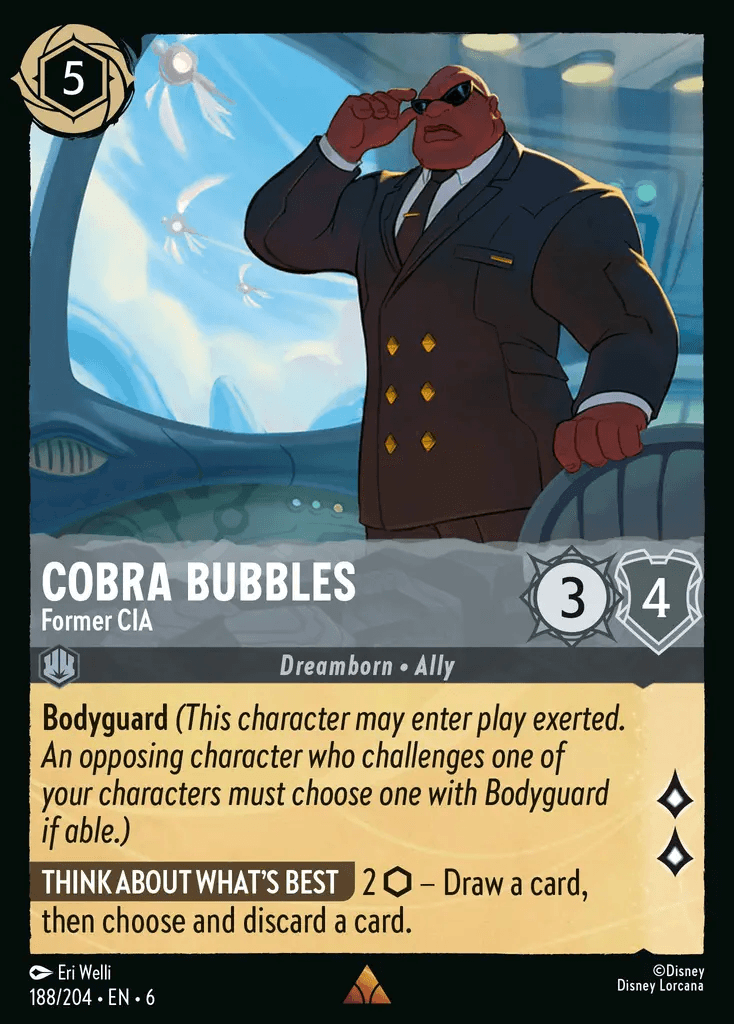 Cobra Bubbles - Former CIA — Azurite Sea Disney Lorcana card by Eri Welli