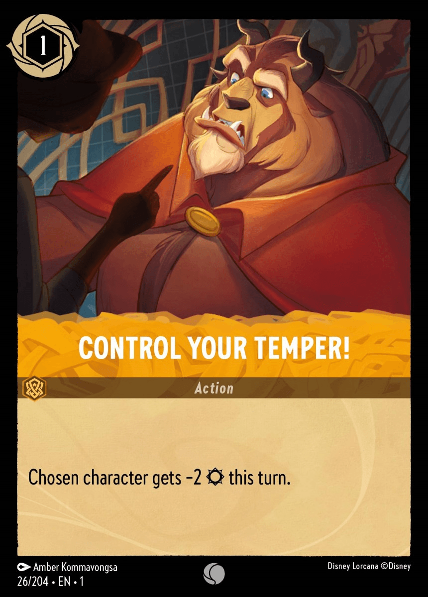 Control Your Temper! — The First Chapter Disney Lorcana card by Amber Kommavongsa