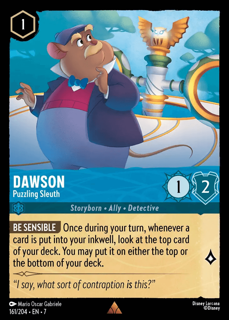 Dawson - Puzzling Sleuth — Archazia's Island Disney Lorcana card by Mario Oscar Gabriele