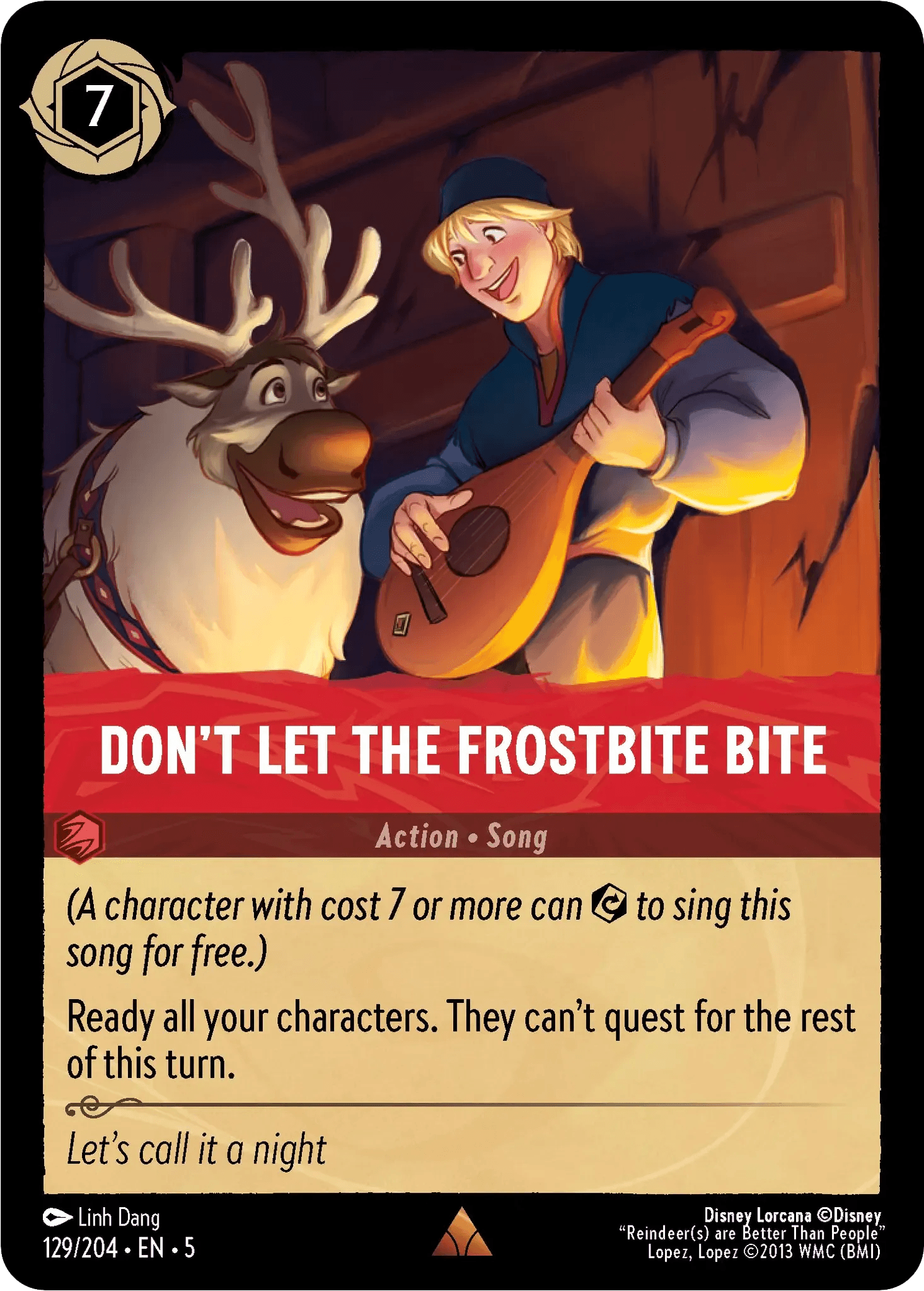 Don't Let the Frostbite Bite — Shimmering Skies Disney Lorcana card by Linh Dang