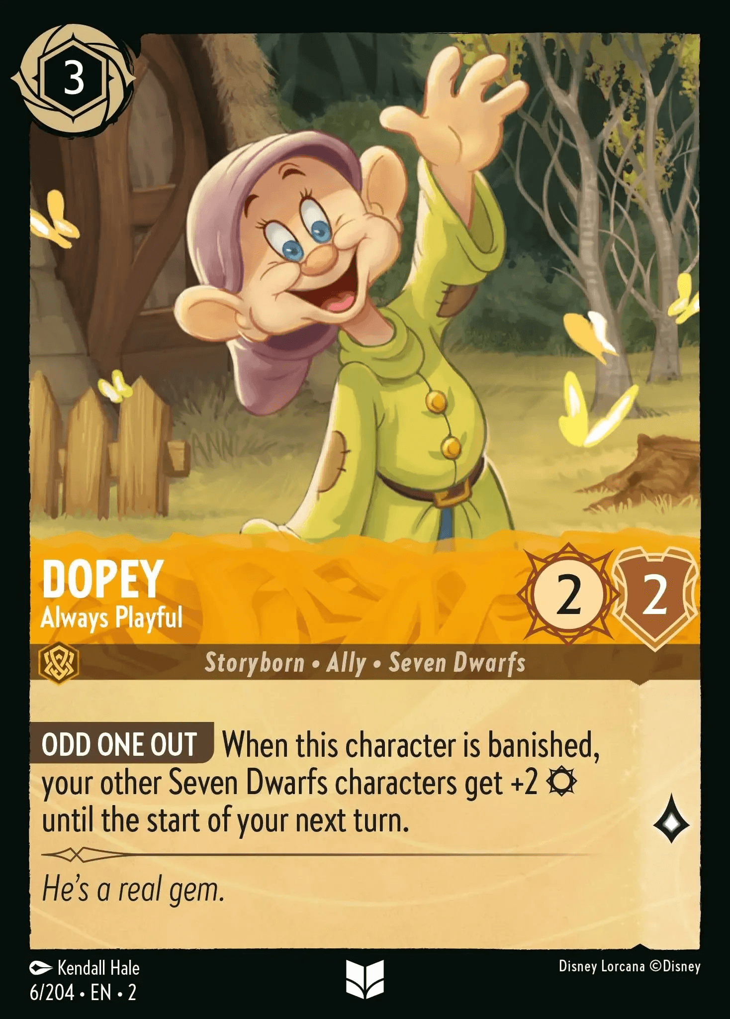 Dopey - Always Playful — Rise of the Floodborn Disney Lorcana card by Kendall Hale