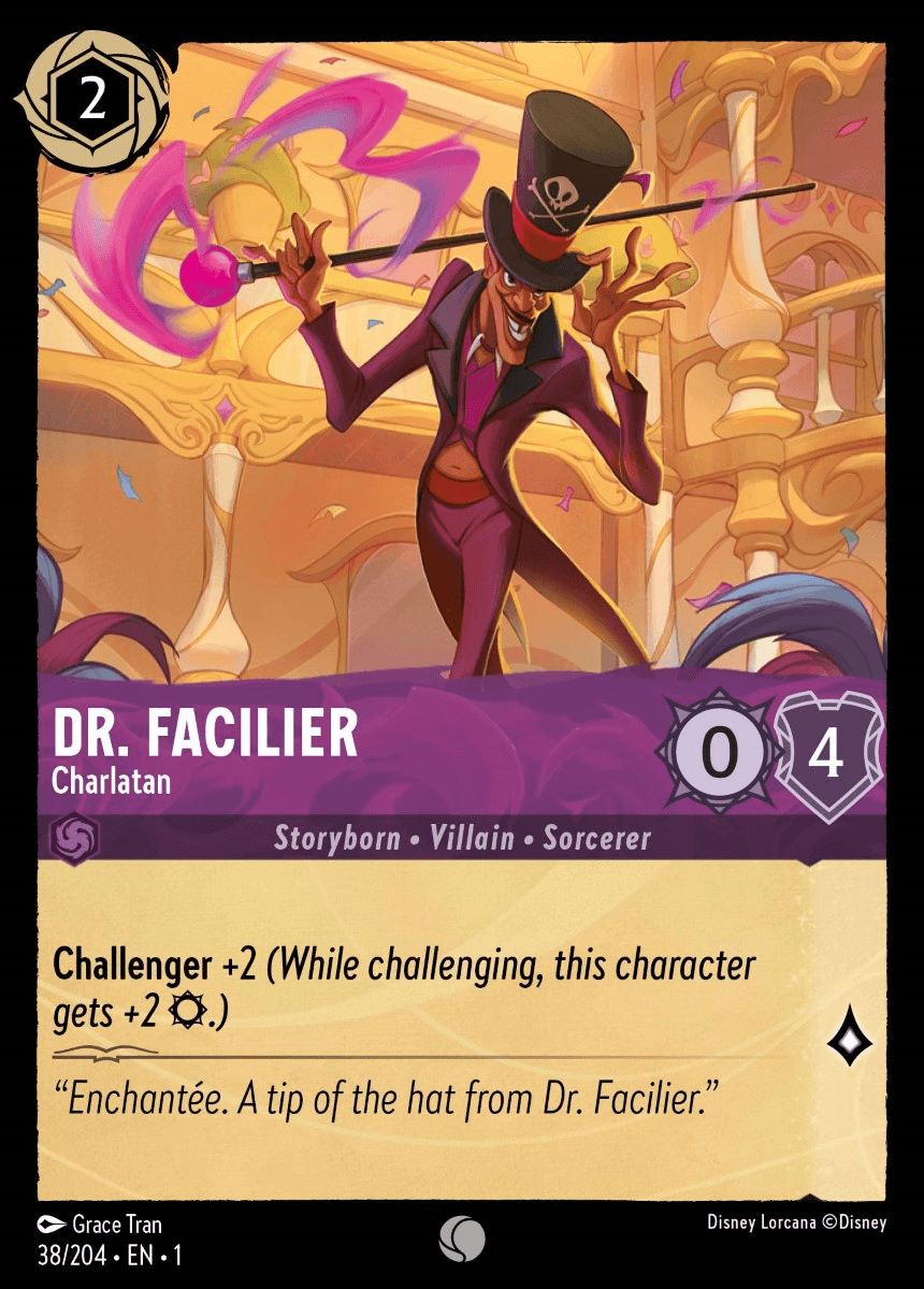 Dr. Facilier - Charlatan — The First Chapter Disney Lorcana card by Grace Tran
