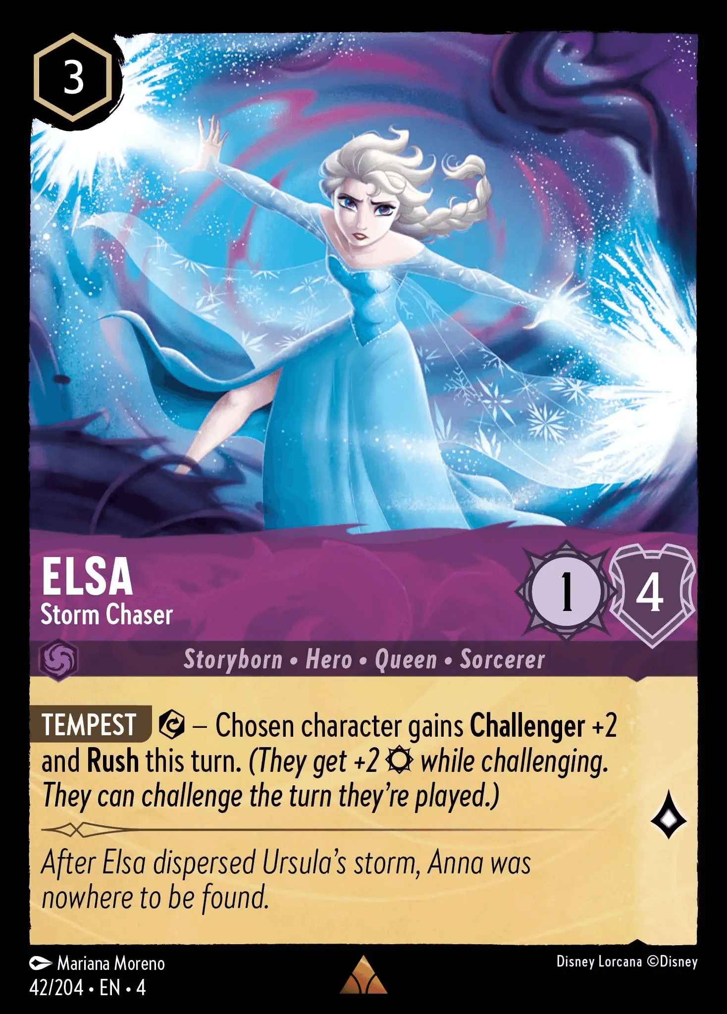 Elsa - Storm Chaser — Ursula's Return Disney Lorcana card by Mariana Moreno