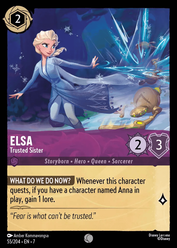 Elsa - Trusted Sister — Archazia's Island Disney Lorcana card by Amber Kommavongsa