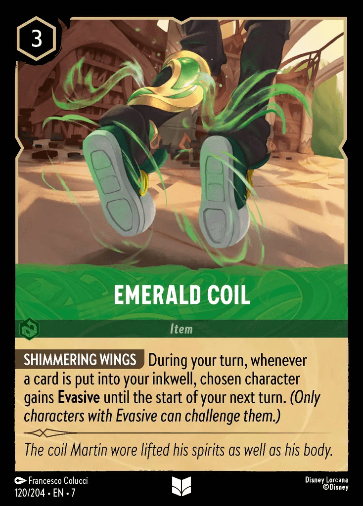 Emerald Coil — Archazia's Island Disney Lorcana card by Francesco Colucci