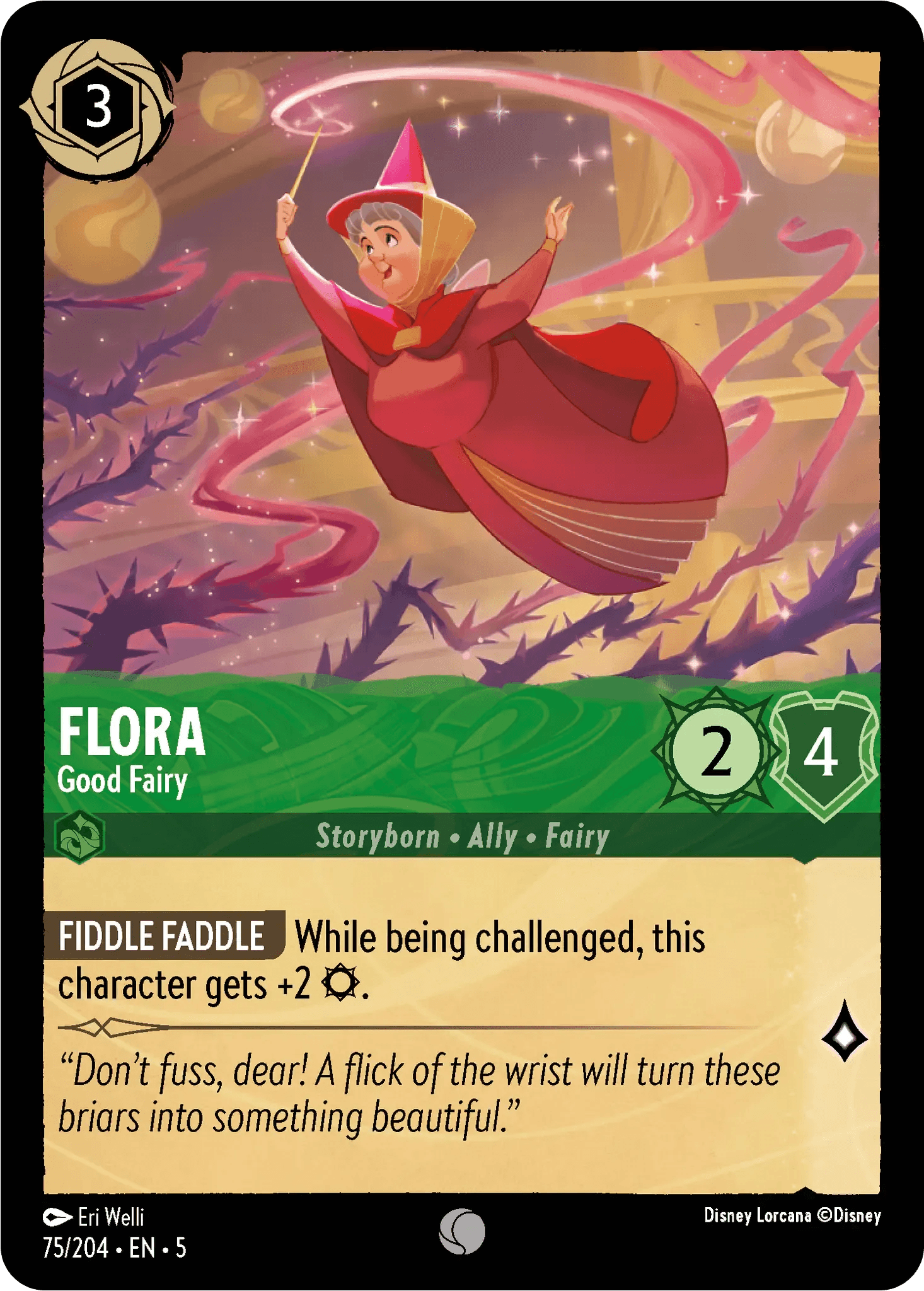 Flora - Good Fairy — Shimmering Skies Disney Lorcana card by Eri Welli