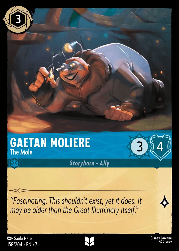 Gaetan Moliere - The Mole — Archazia's Island Disney Lorcana card by Saulo Nate