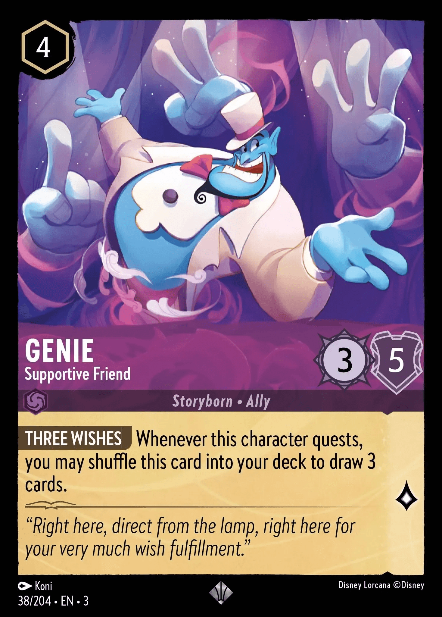 Genie - Supportive Friend — Into the Inklands Disney Lorcana card by Koni