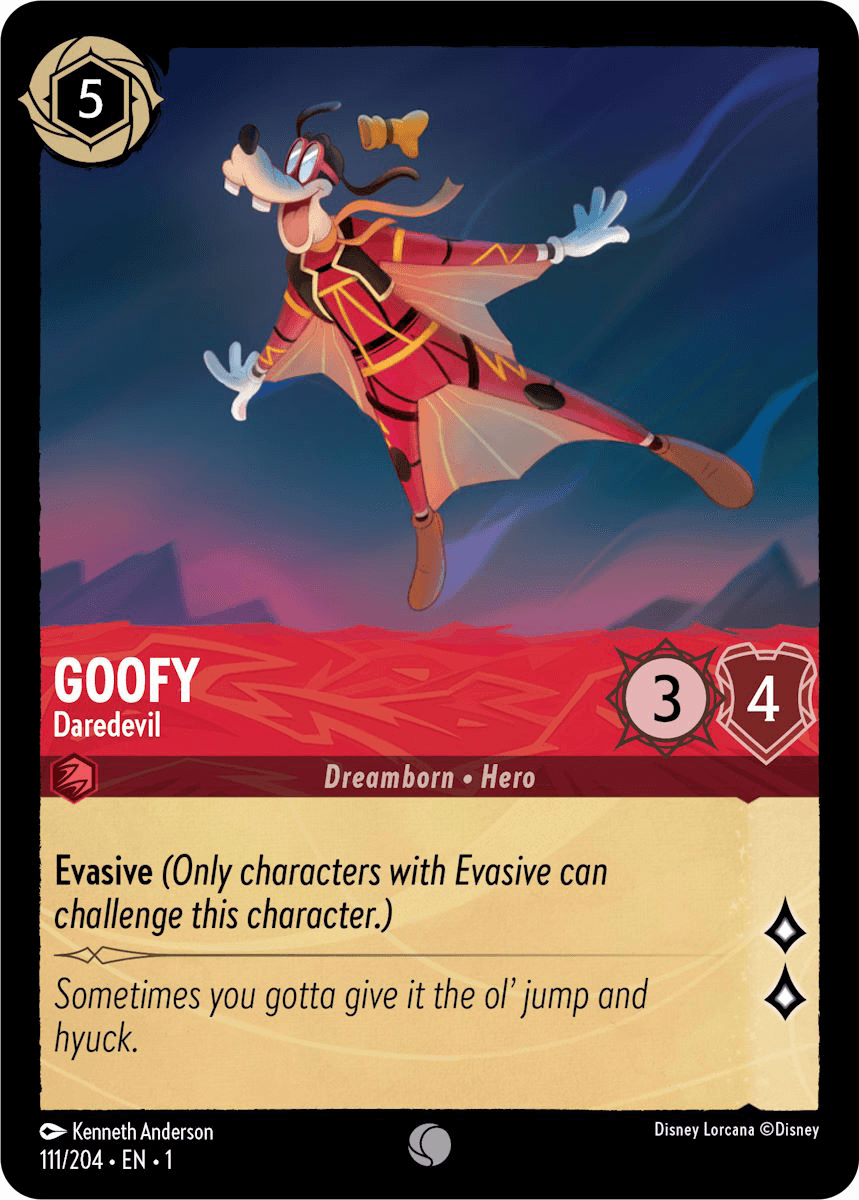 Goofy - Daredevil — The First Chapter Disney Lorcana card by Kenneth Anderson