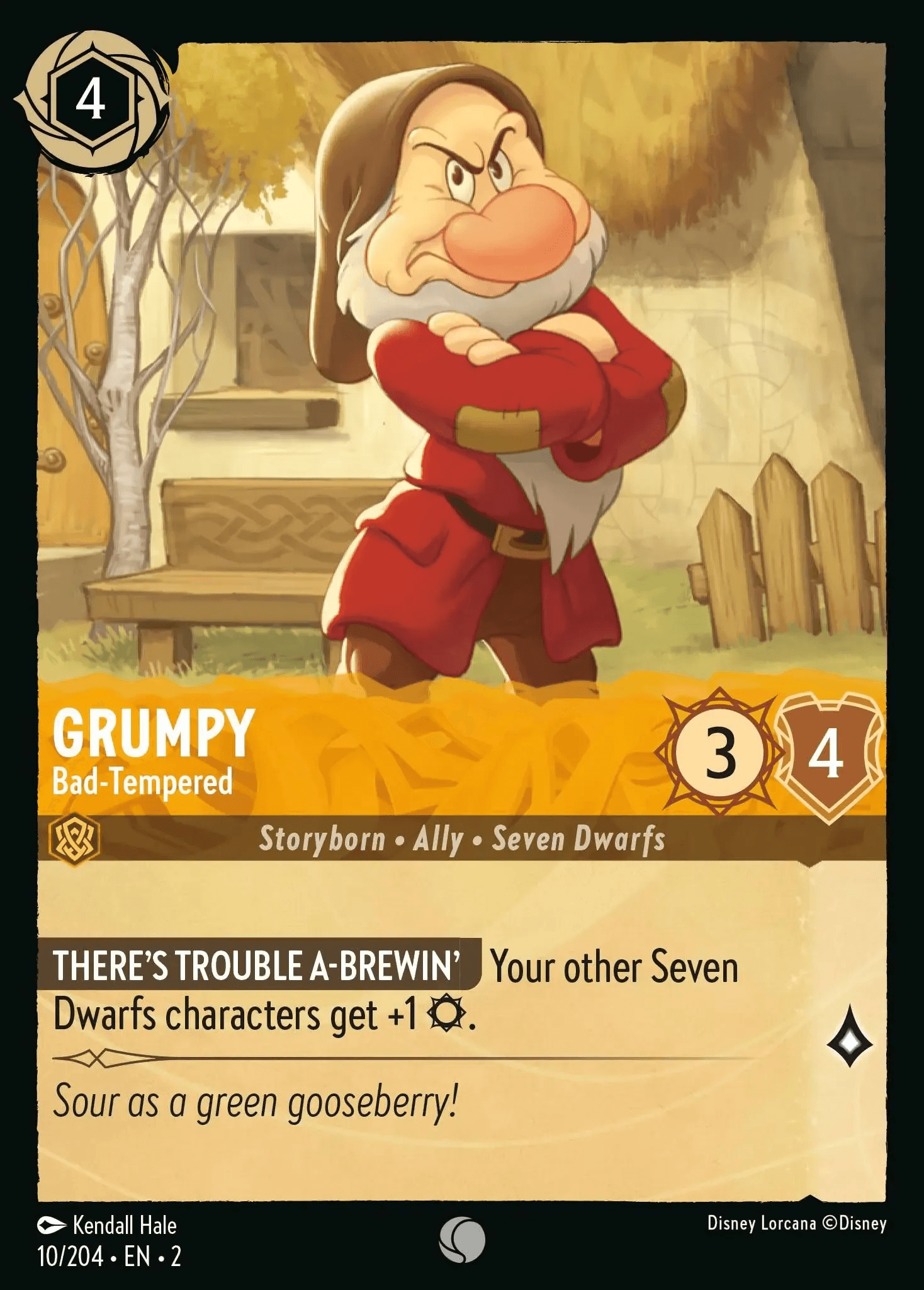 Grumpy - Bad-Tempered — Rise of the Floodborn Disney Lorcana card by Kendall Hale