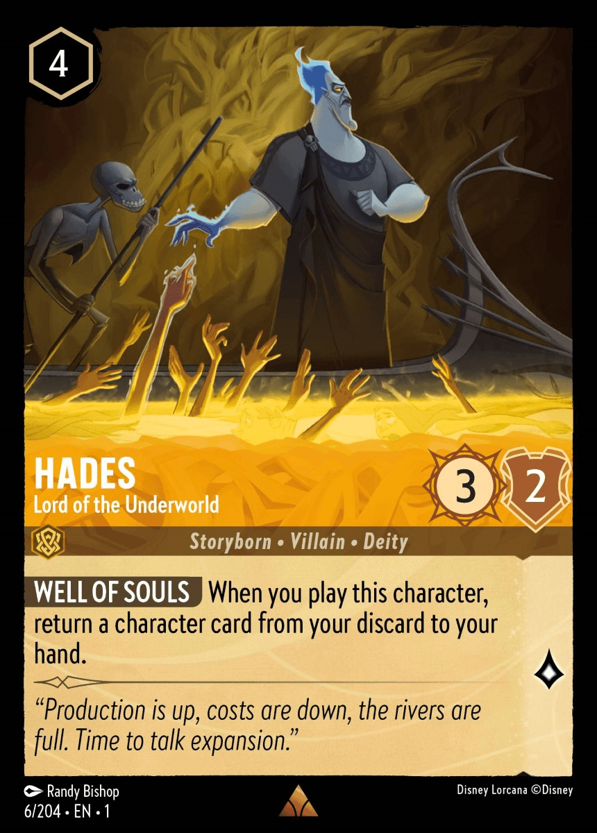 Hades - Lord of the Underworld — The First Chapter Disney Lorcana card by Randy Bishop