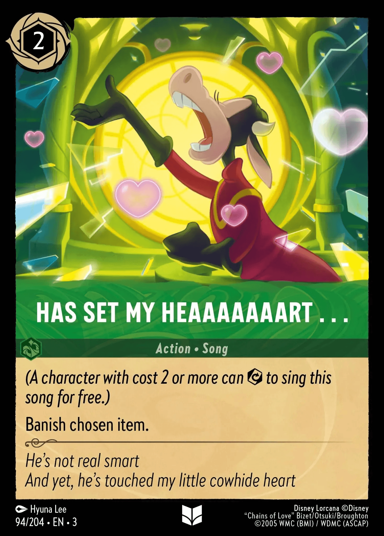 Has Set My Heaaaaaaart . . . — Into the Inklands Disney Lorcana card by Hyuna Lee
