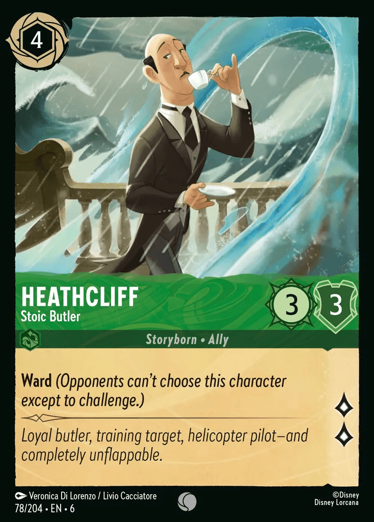 Heathcliff - Stoic Butler — Azurite Sea Disney Lorcana card by Veronica Di Lorenzo / Livio Cacciatore