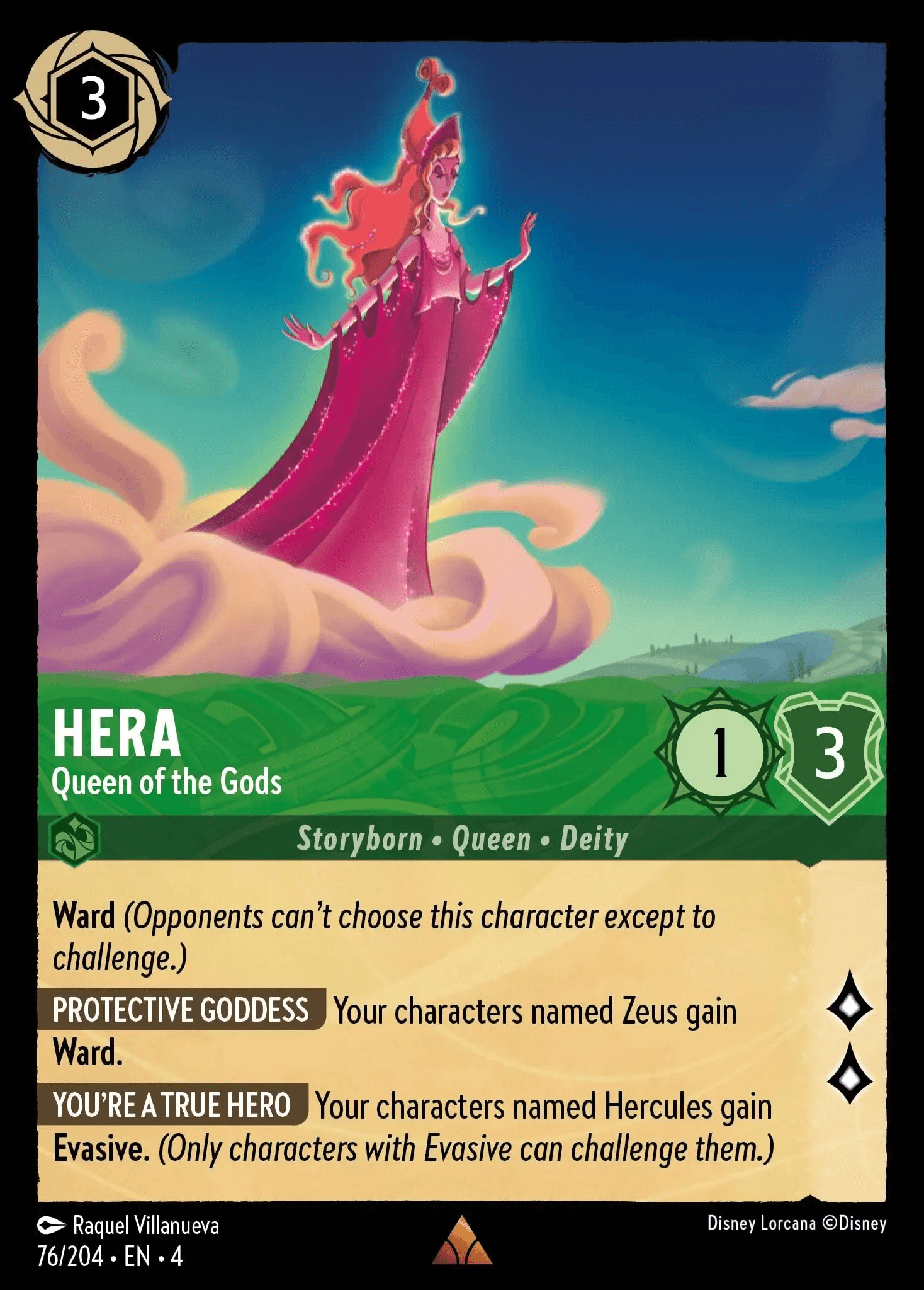 Hera - Queen of the Gods — Ursula's Return Disney Lorcana card by Raquel Villanueva